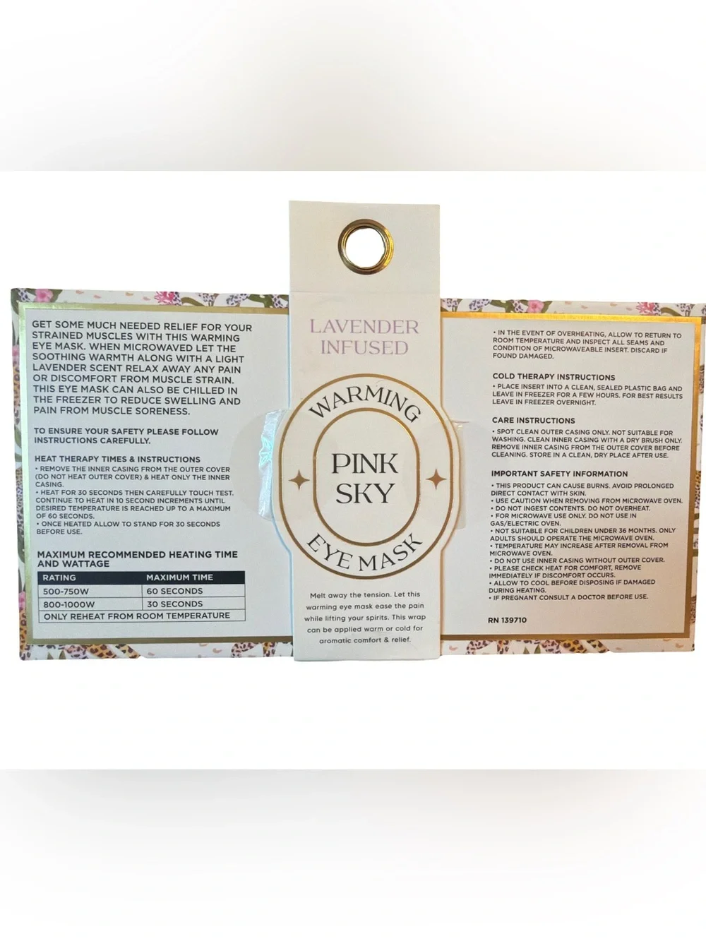 Pink Sky NWT Lavender-Infused Neck & Body Wrap and Eye Mask Pampering Gift Set